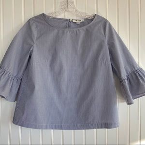 Madwell pinstripe, bell sleeve top SIZE XXS